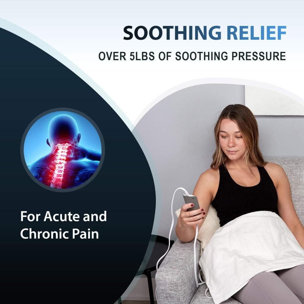 Moist Heating Pad with Auto Shut Off for Cramps and Back Pain by ThermoRelief - Extra Hot Medical Grade Pain Relieving Digital Electric Heat Therapy Pad (King Weighted)