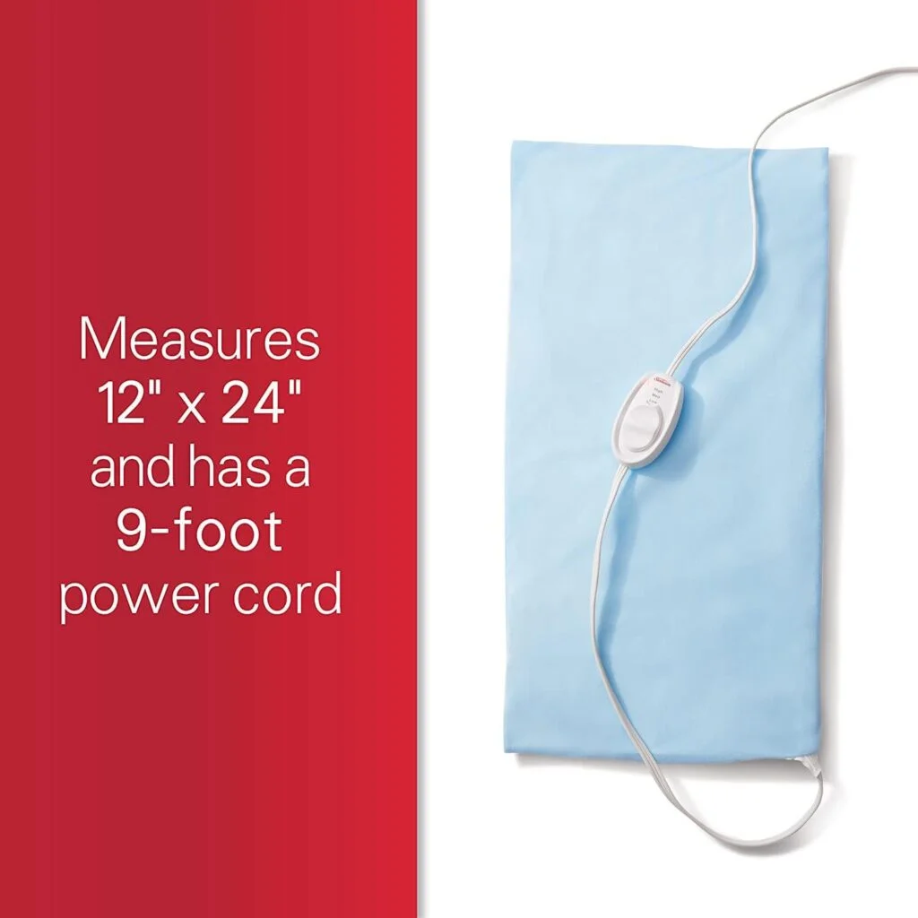 Sunbeam XL Heating Pad for Back, Neck, and Shoulder Pain Relief with Sponge for Moist Heating Option, Extra Large 12 x 24, Blue Sunbeam XL Heating Pad for Back, Neck, and Shoulder Pain Relief with Sponge for Moist Heating Option, Extra Large 12 x 24, Blue
