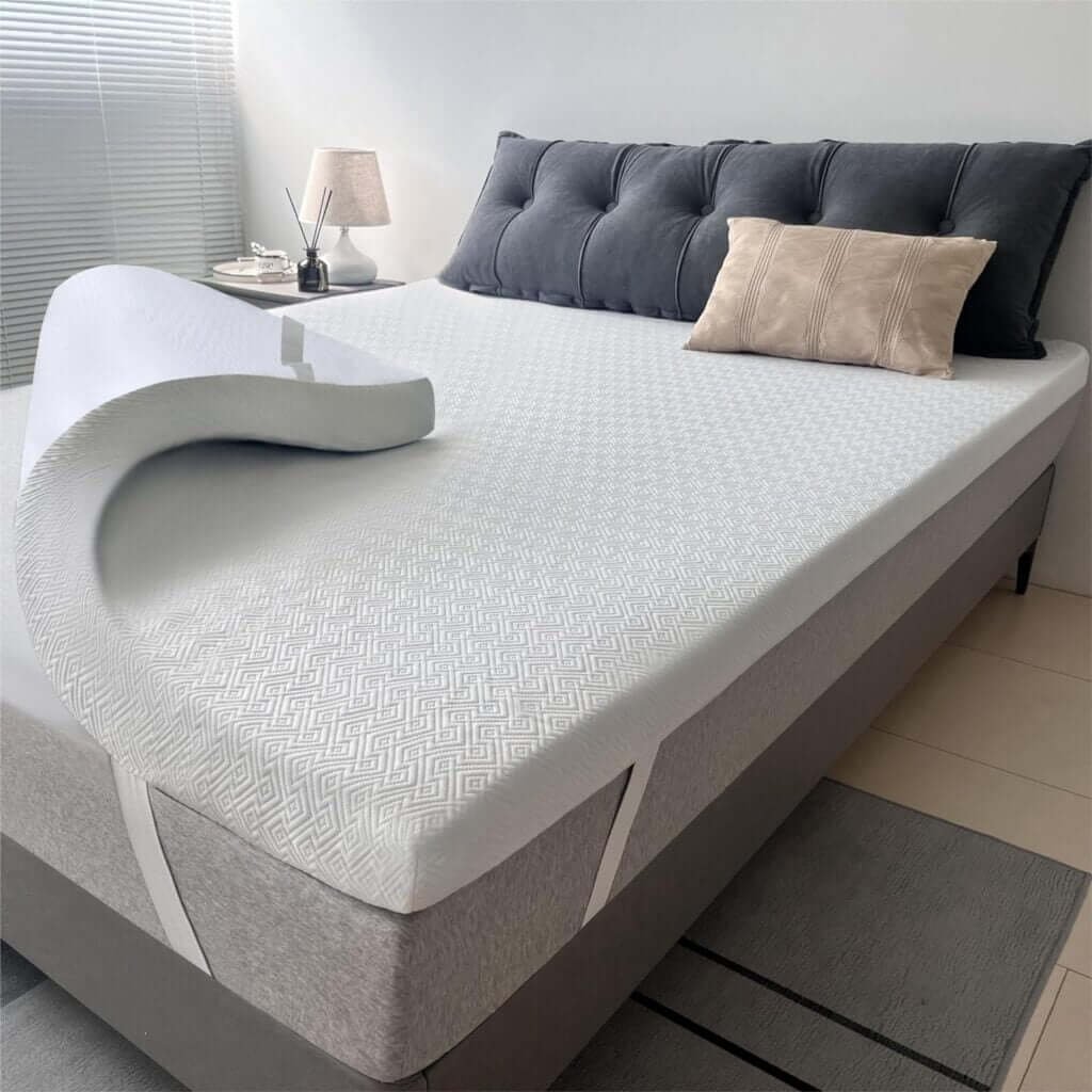 Airensky 2 Inch Twin(39x75) Gel Memory Foam Mattress Topper,Cooling Gel Infused High Density Topper with Removable Soft Cover,Blue Bed Topper for Pressure Relief Back Pain, CertiPUR-US Certified